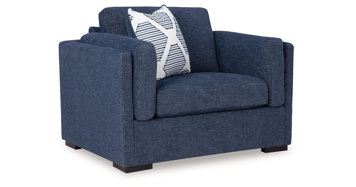 Evansley Chair and Ottoman in Navy from Ashley Furniture - Luna Furniture