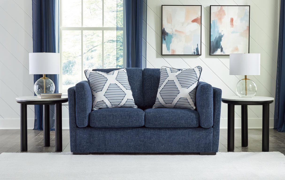 Evansley Sofa and Loveseat in Navy from Ashley - Luna Furniture