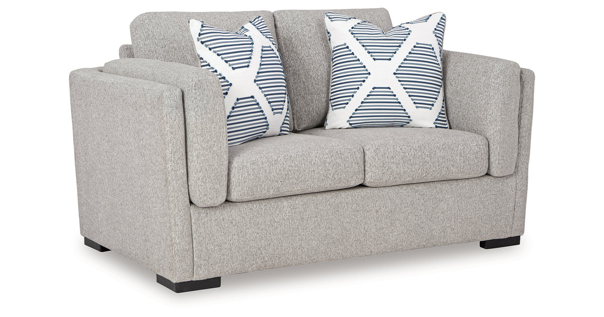 Evansley Sofa, Loveseat, Chair and Ottoman in Pewter from Ashley Furniture - Luna Furniture