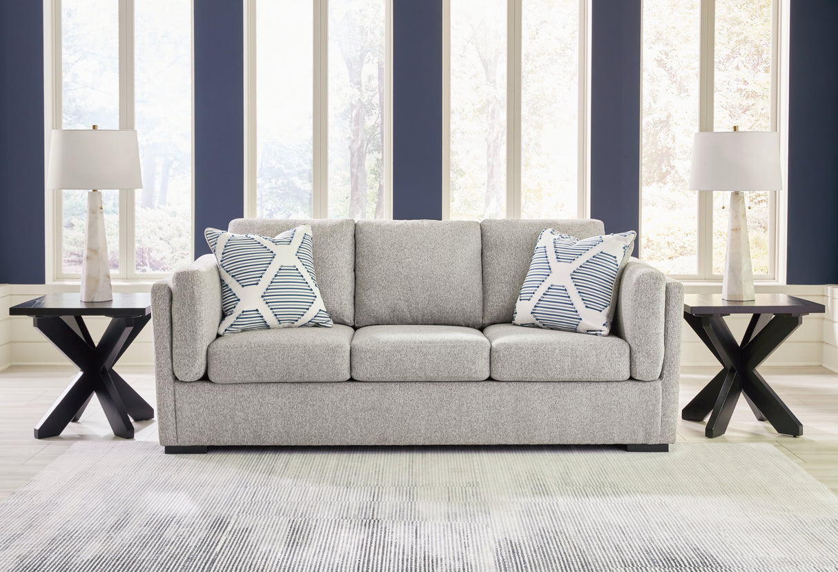 Evansley Pewter Sofa, Loveseat, Chair and Ottoman from Ashley - Luna Furniture