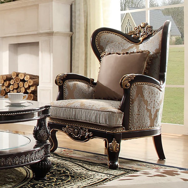 HD-551 Black Enamel/Antique Gold Chair