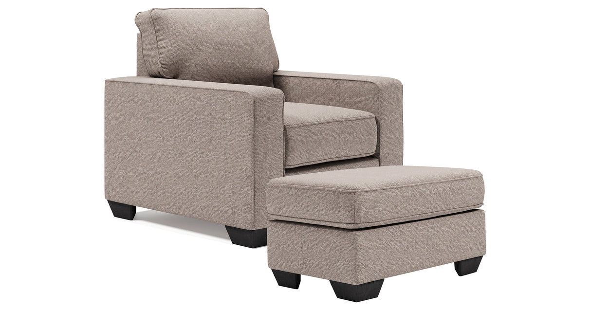 Greaves Stone Chair and Ottoman from Ashley - Luna Furniture