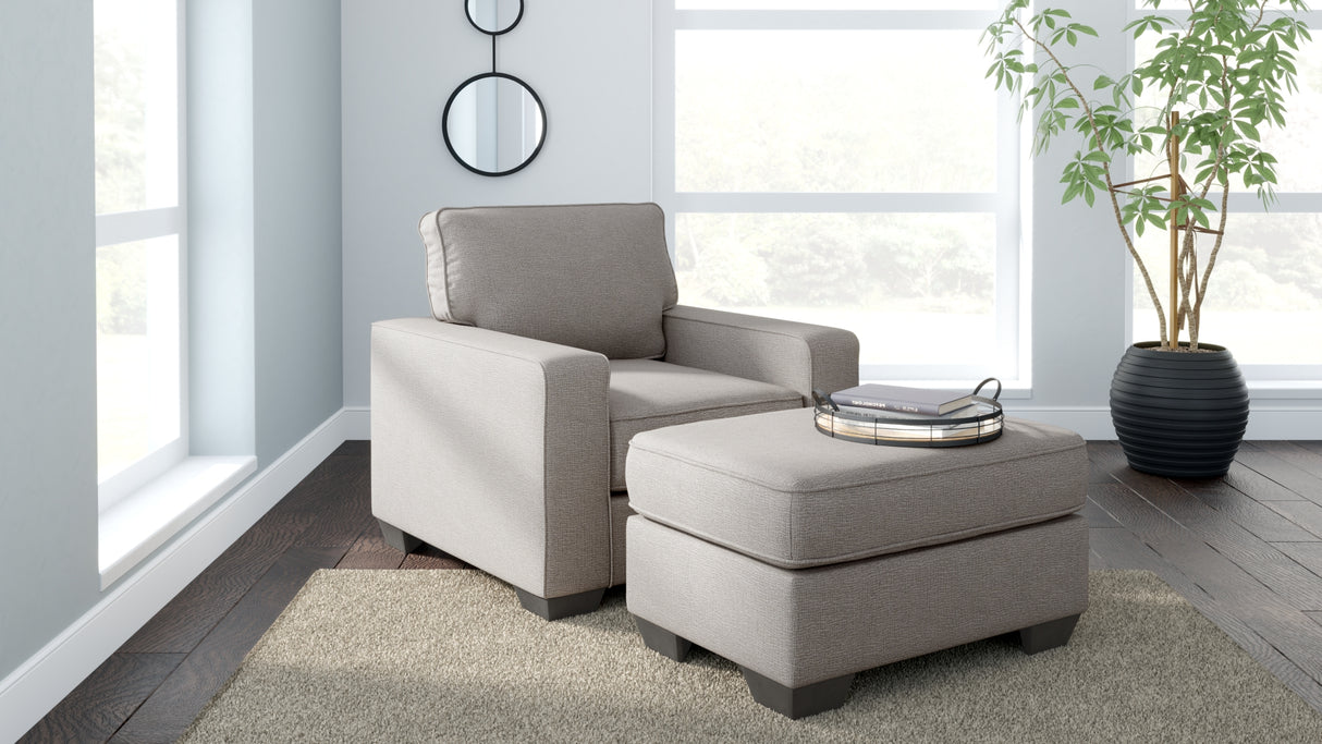 Greaves Stone Chair and Ottoman from Ashley - Luna Furniture