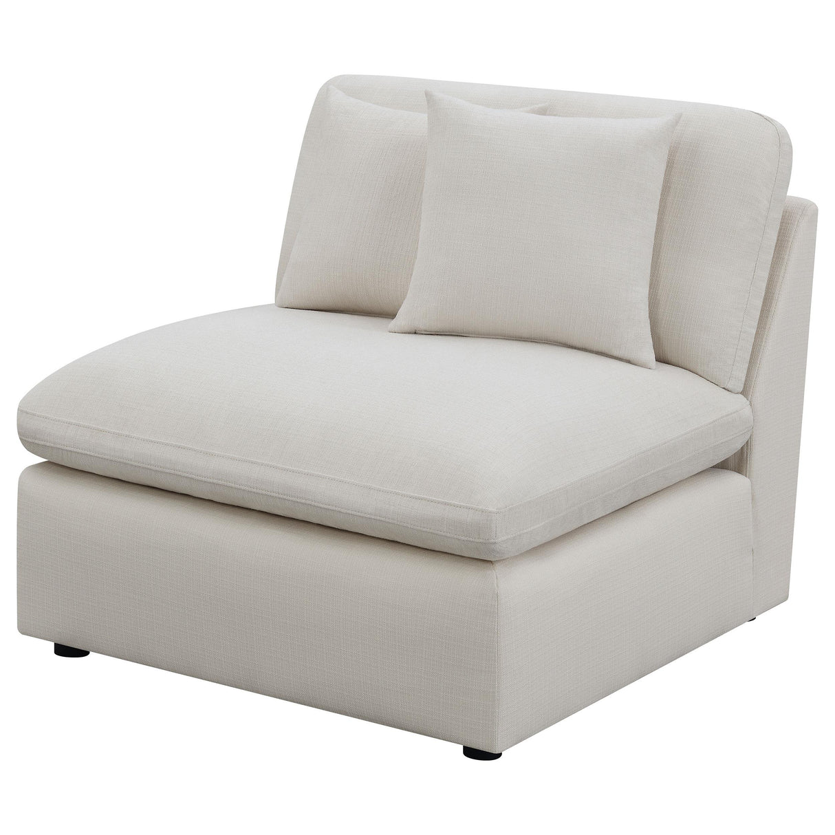 Hobson Off-White Cushion Back Armless Chair from Coaster - Luna Furniture