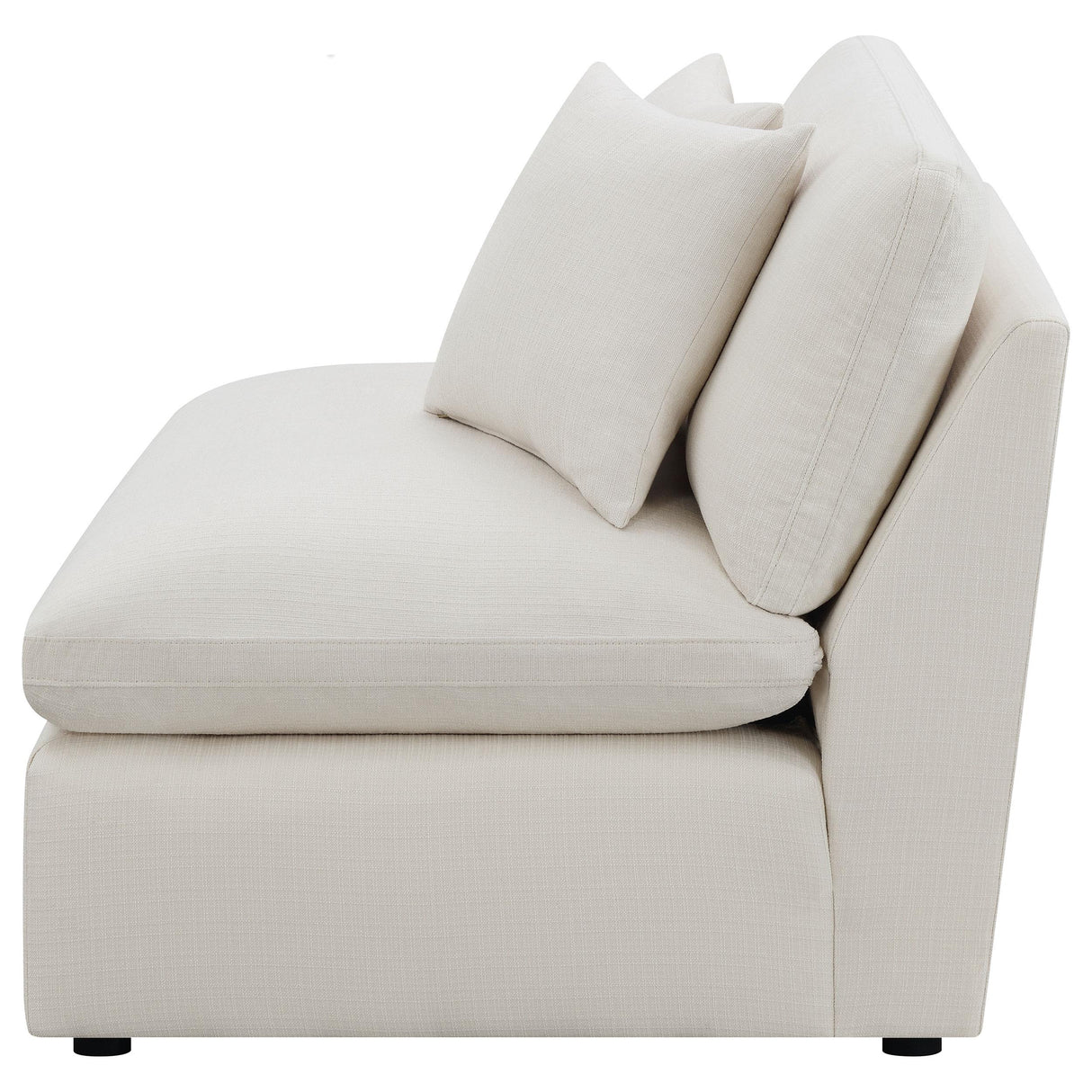 Hobson Off-White Cushion Back Armless Chair from Coaster - Luna Furniture
