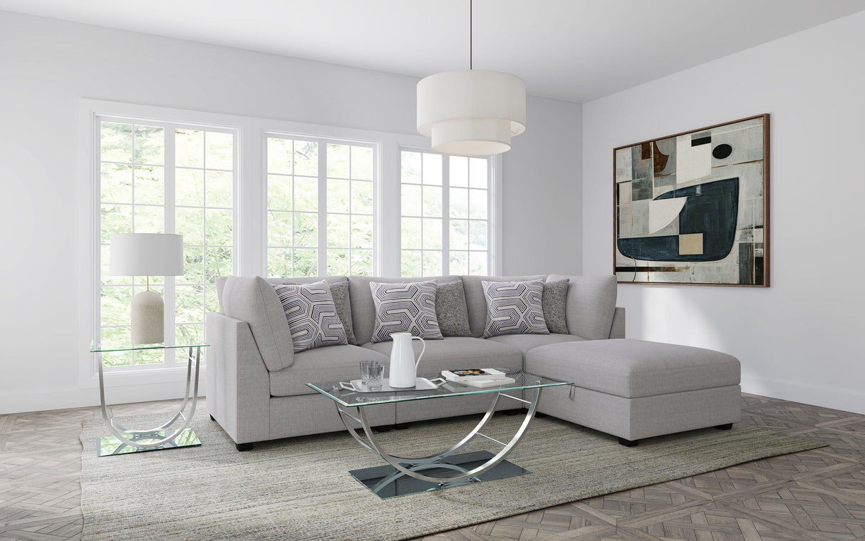 Cambria Gray Upholstered 4-Piece Modular Sectional from Coaster - Luna Furniture