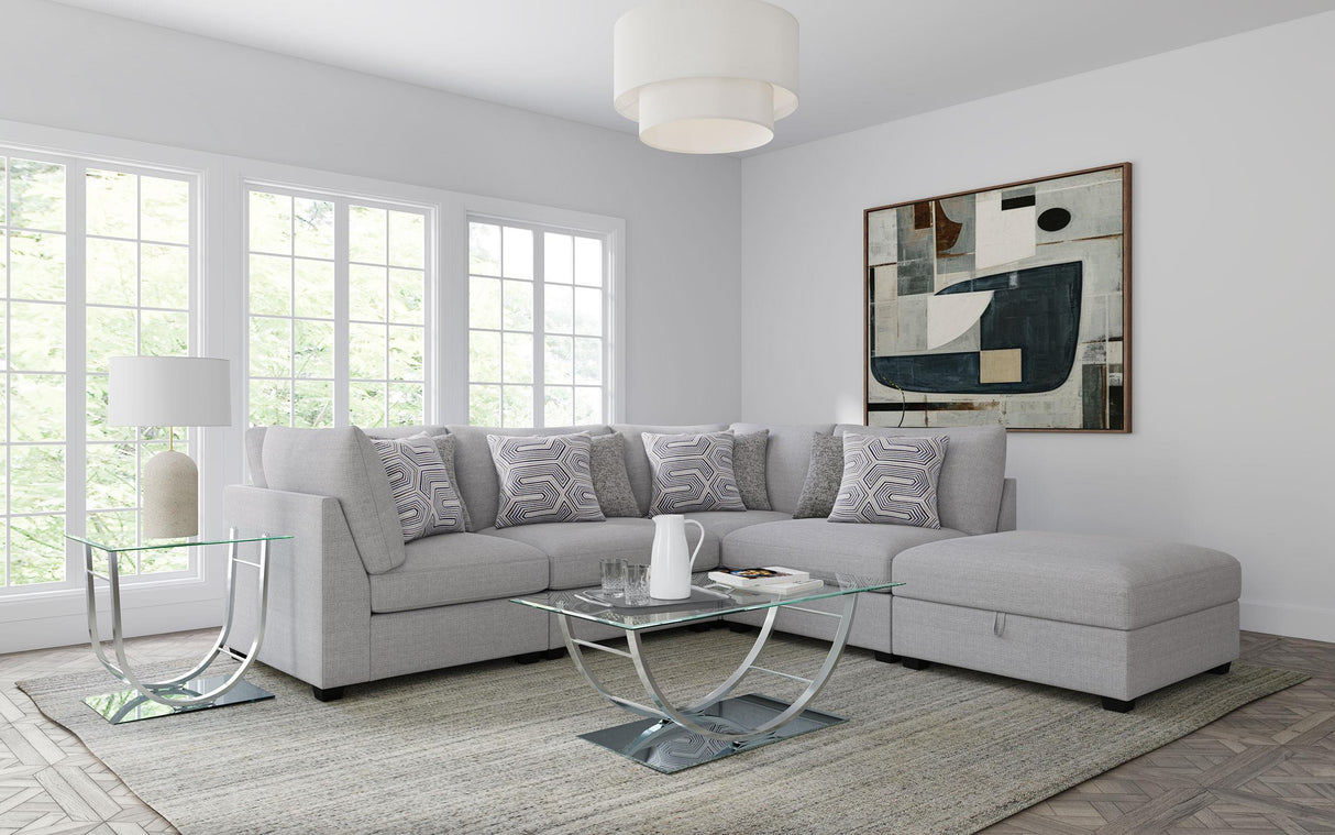 Cambria Gray Upholstered 5-Piece Modular Sectional from Coaster - Luna Furniture