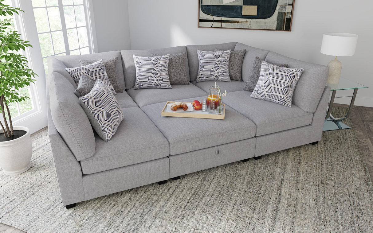 Cambria Gray Upholstered 6-Piece Modular Sectional from Coaster - Luna Furniture