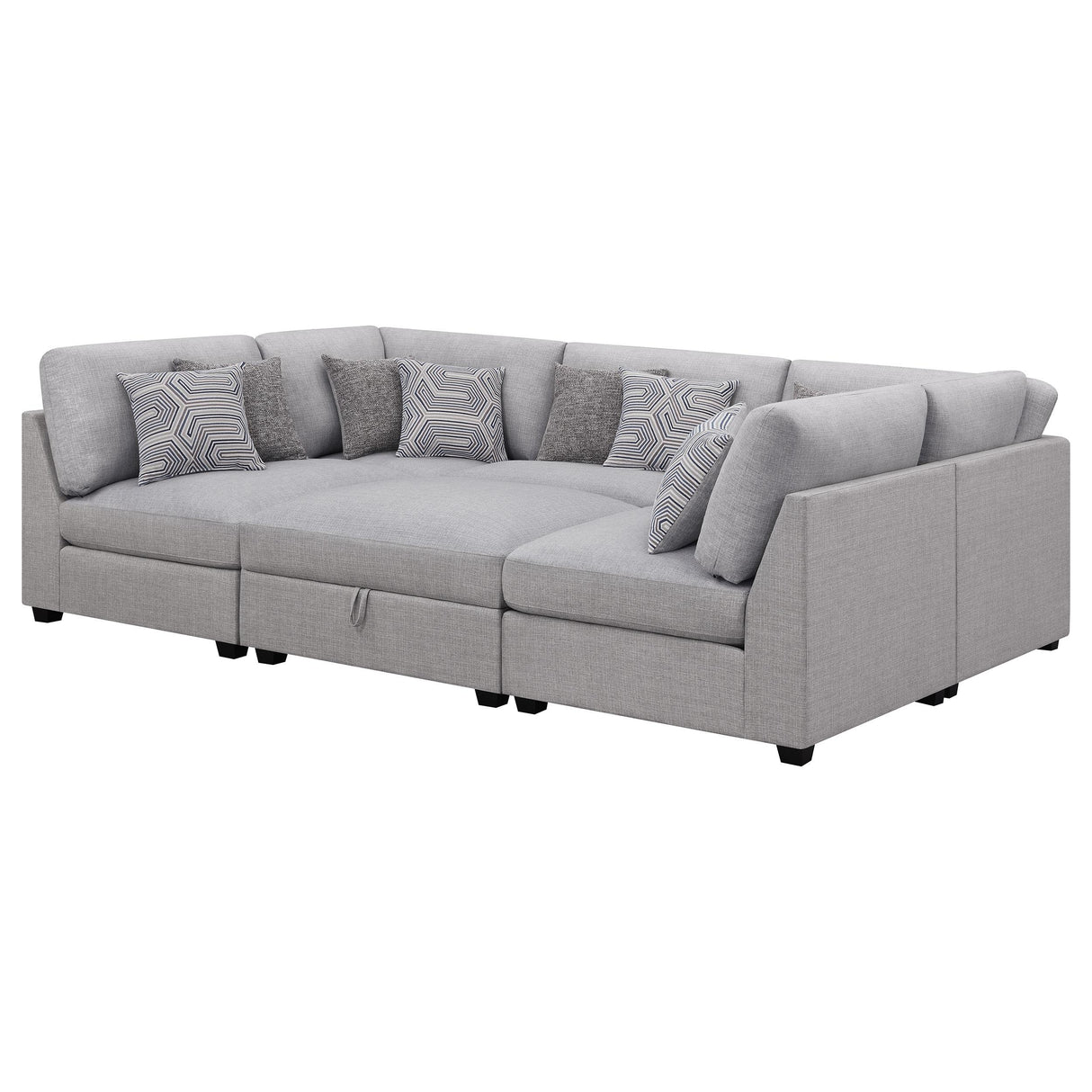 Cambria Gray Upholstered 6-Piece Modular Sectional from Coaster - Luna Furniture