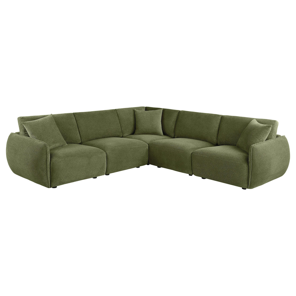 Elysia Green 5-piece Chenille Upholstered Modular Sectional Sofa from Coaster - Luna Furniture