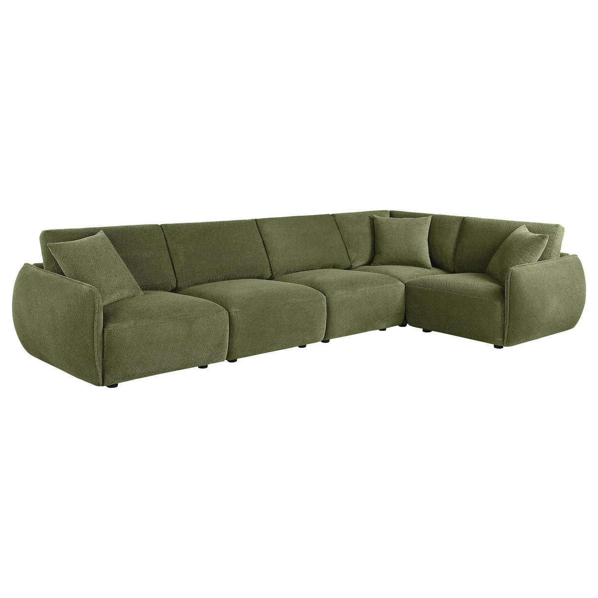 Elysia Green 5-piece Chenille Upholstered Modular Sectional Sofa from Coaster - Luna Furniture