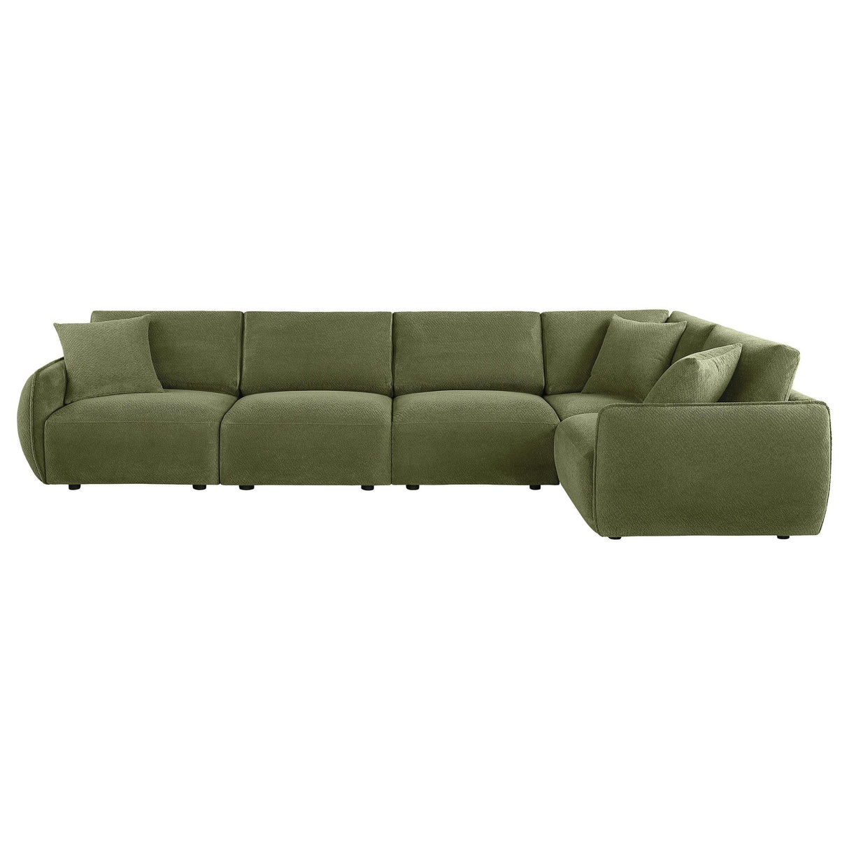 Elysia Green 5-piece Chenille Upholstered Modular Sectional Sofa from Coaster - Luna Furniture