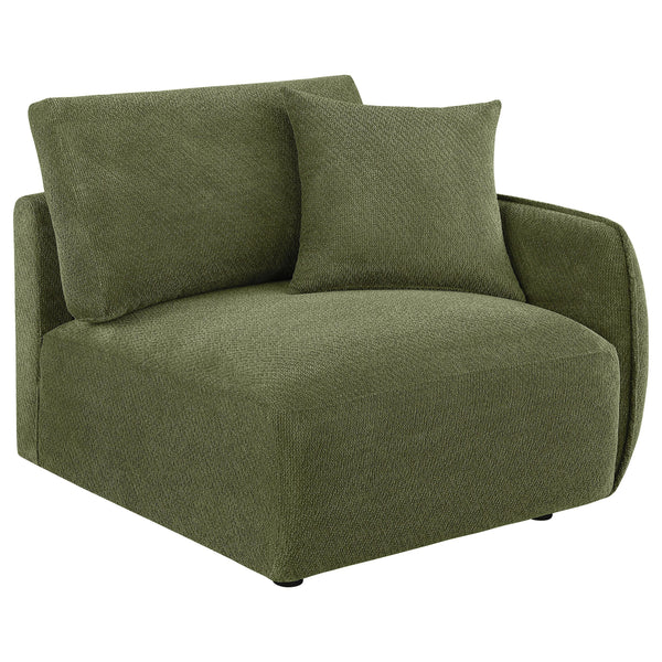 Elysia Green Chenille Upholstered Modular RAF Chair