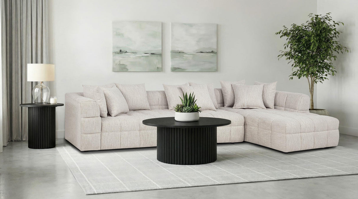 Amara Ivory Upholstered LAF Loveseat from Coaster - Luna Furniture