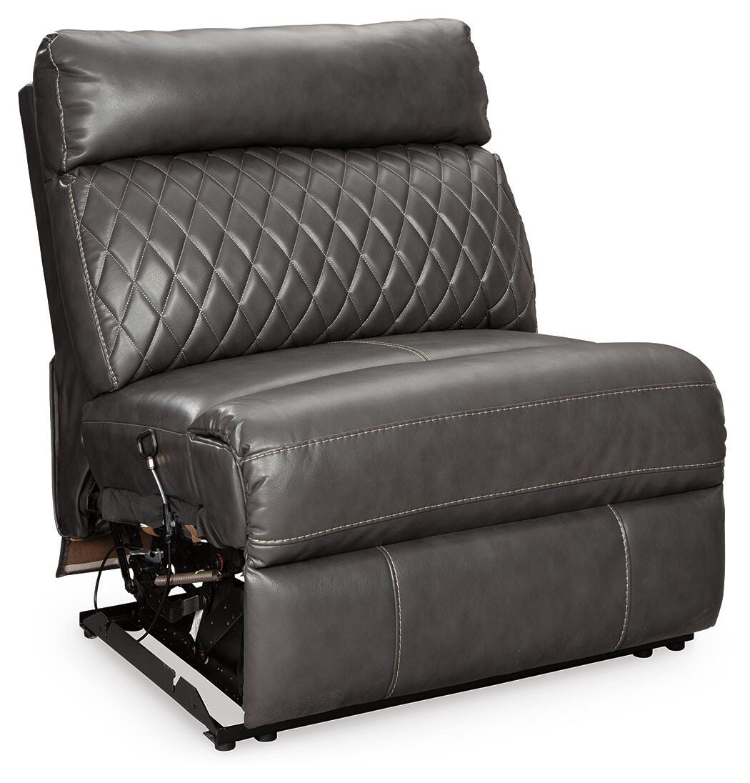 Samperstone Gray Armless Recliner from Ashley - Luna Furniture