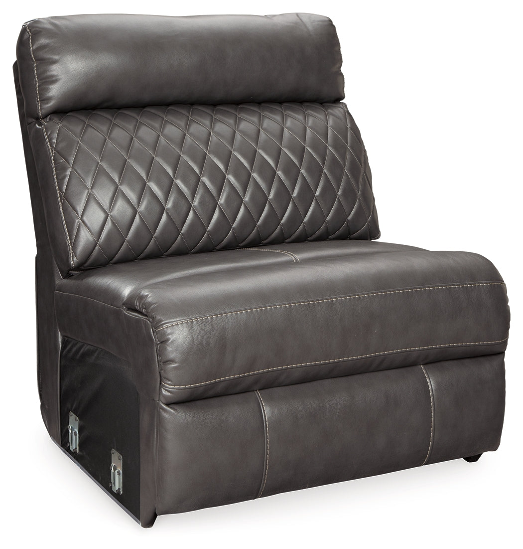 Samperstone Gray Armless Chair from Ashley Furniture - Luna Furniture