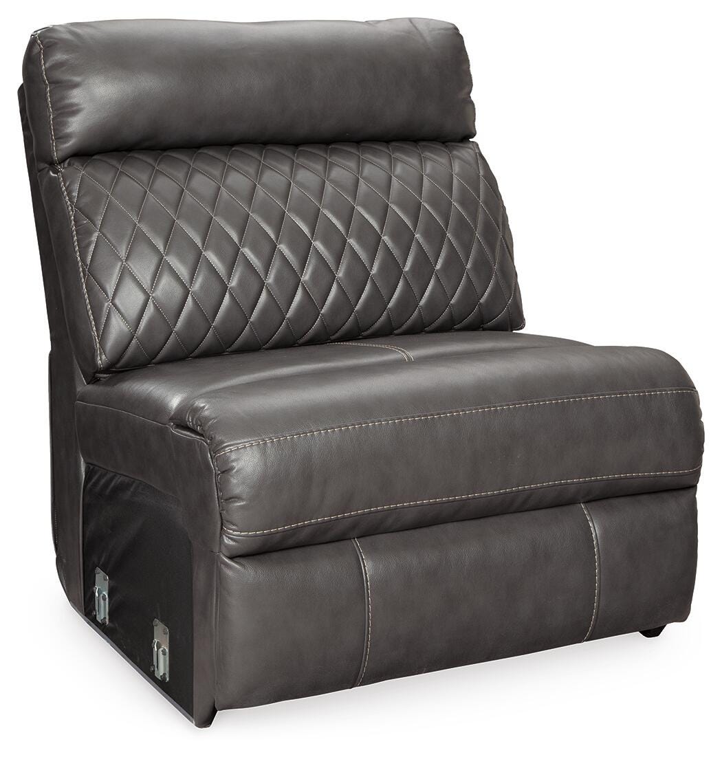 Samperstone Gray Armless Chair from Ashley Furniture - Luna Furniture