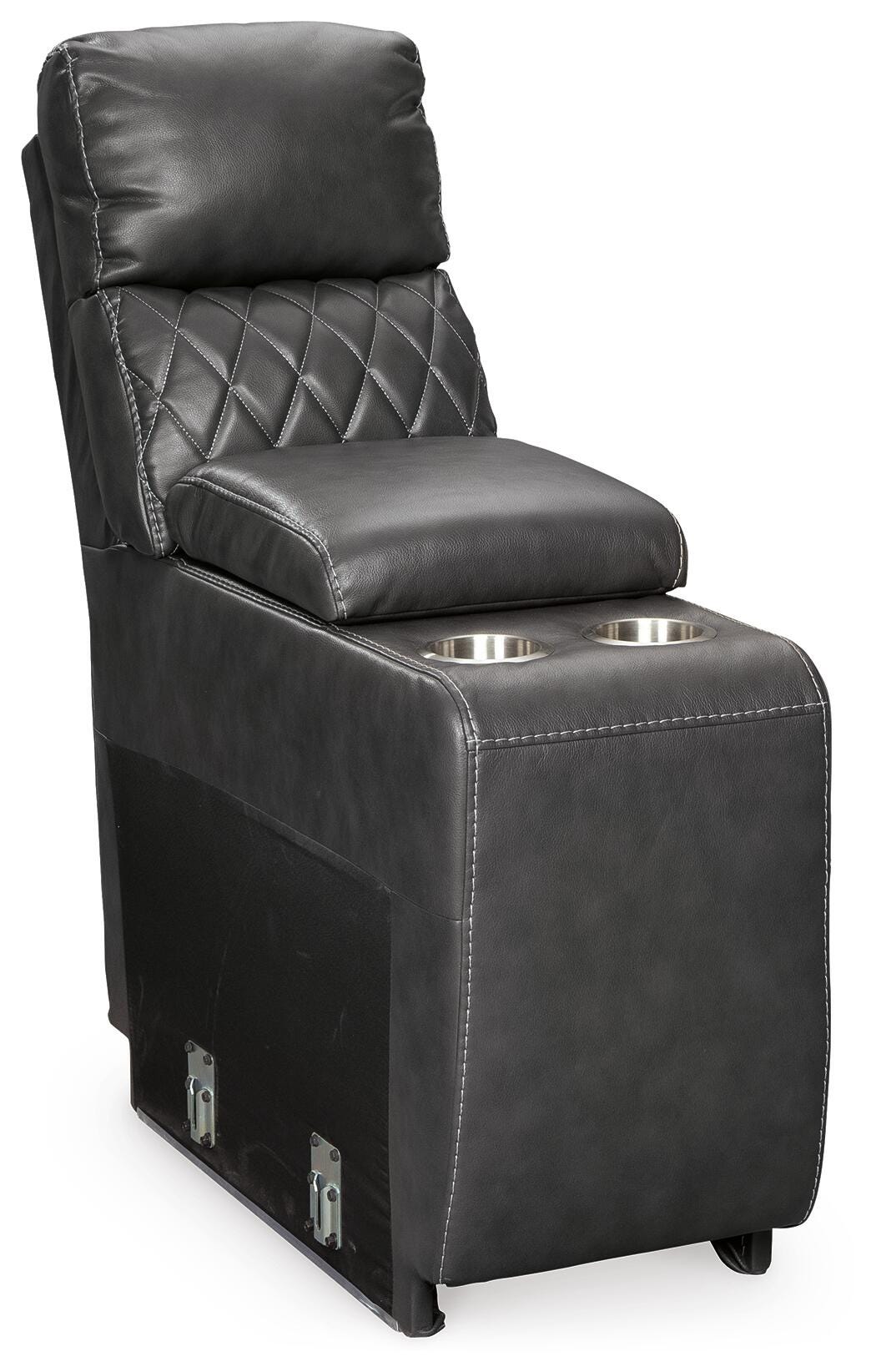 Samperstone Gray Console with Storage from Ashley Furniture - Luna Furniture