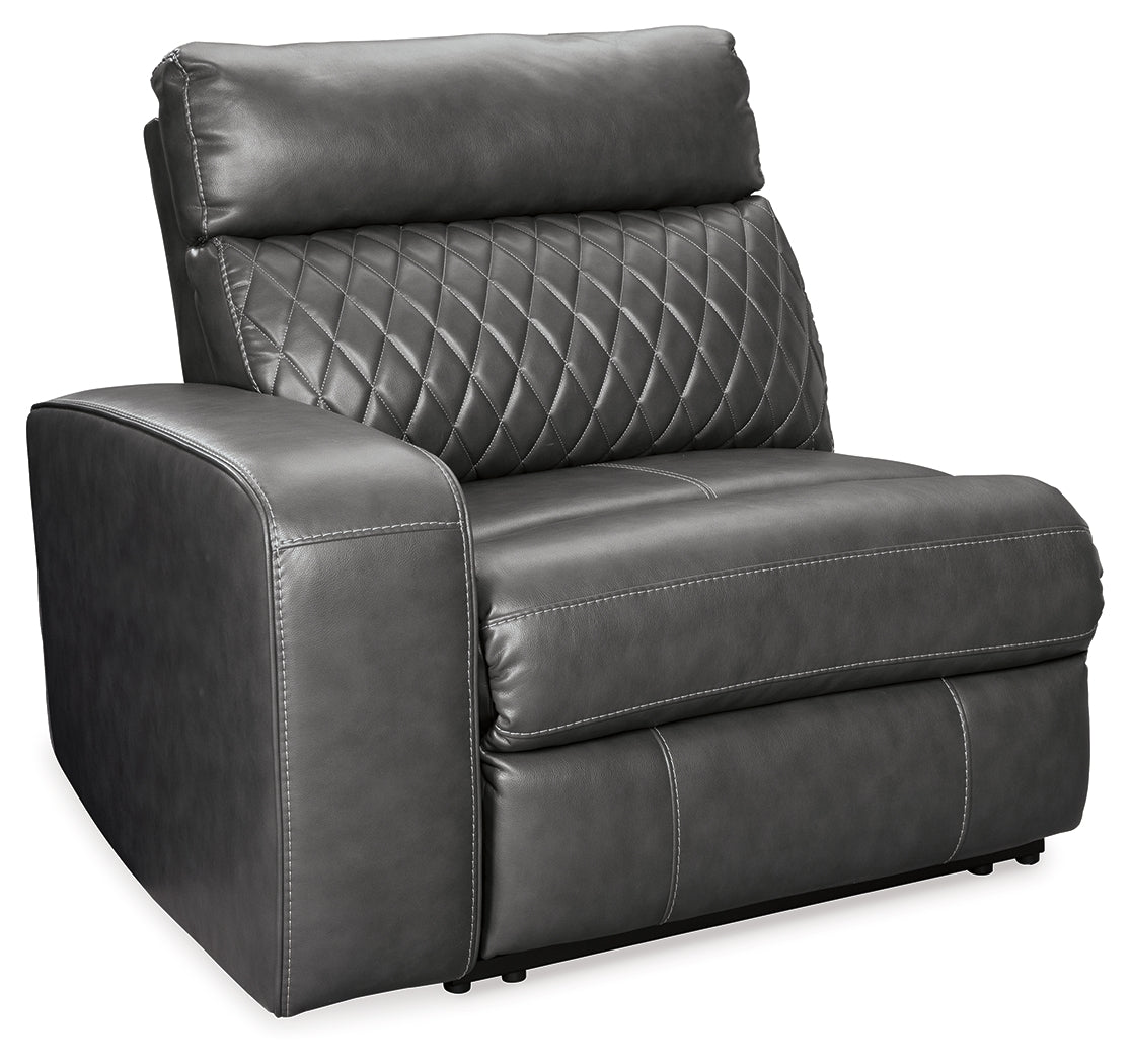 Samperstone Gray Left-Arm Facing Power Recliner from Ashley Furniture - Luna Furniture