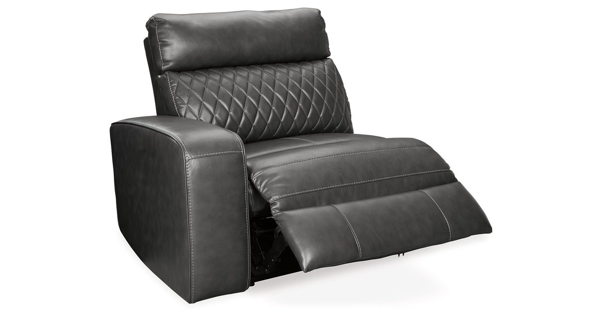 Samperstone Gray Left-Arm Facing Power Recliner from Ashley Furniture - Luna Furniture