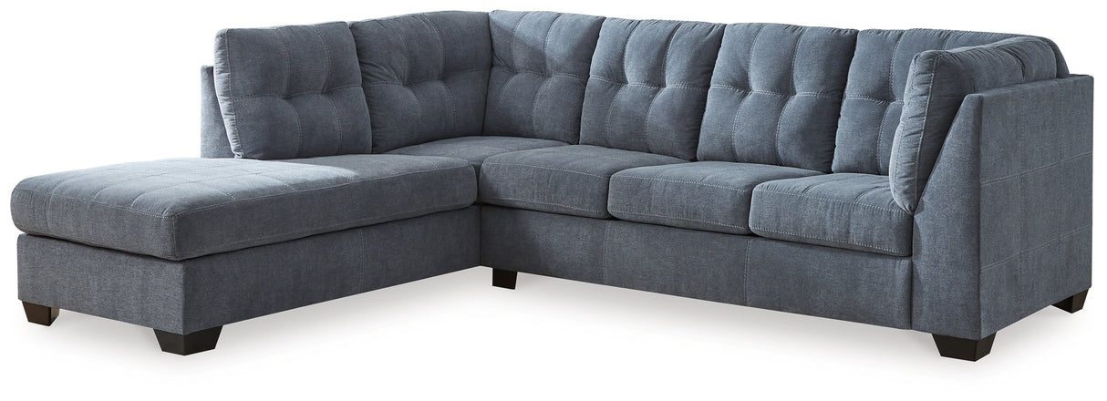 Marleton Denim 2-Piece LAF Chaise Sleeper Sectional from Ashley Furniture - Luna Furniture