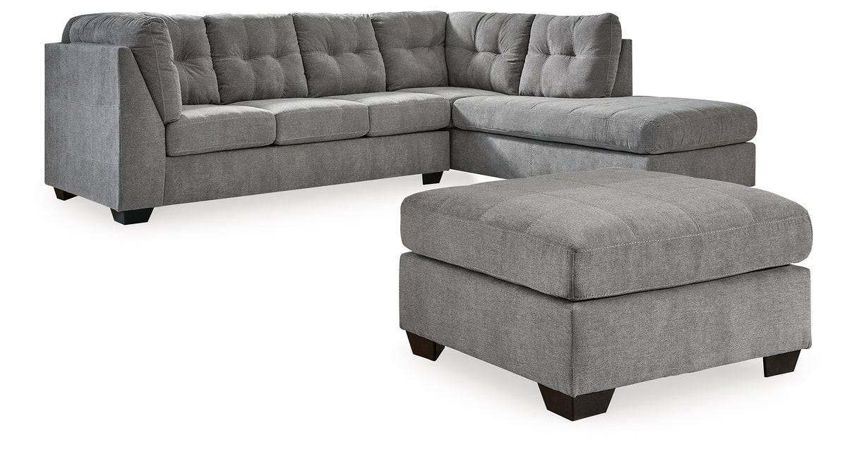 Marleton Gray 2-Piece Sleeper Sectional with Ottoman from Ashley Furniture - Luna Furniture