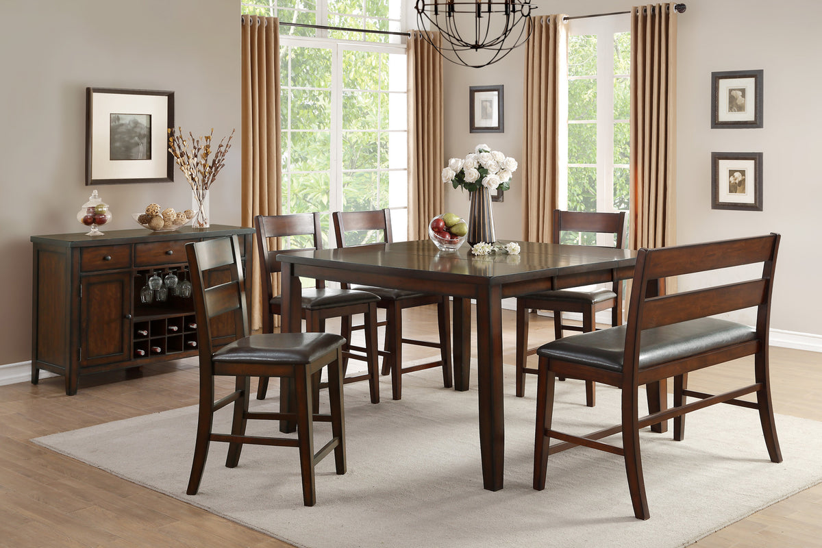 Mantello Cherry 5-Piece Extendable Counter Height Set