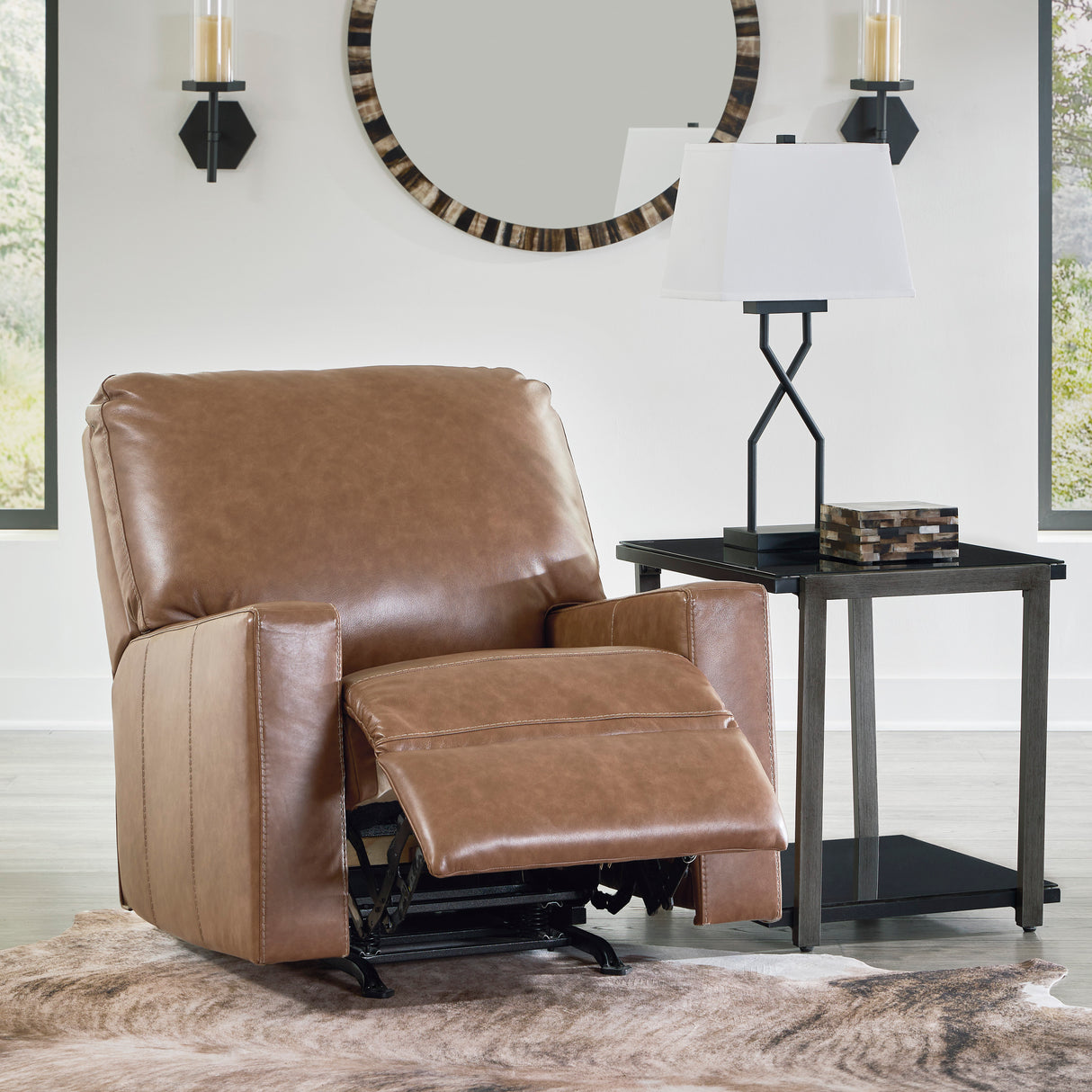 Bolsena Caramel Leather Living Room Set