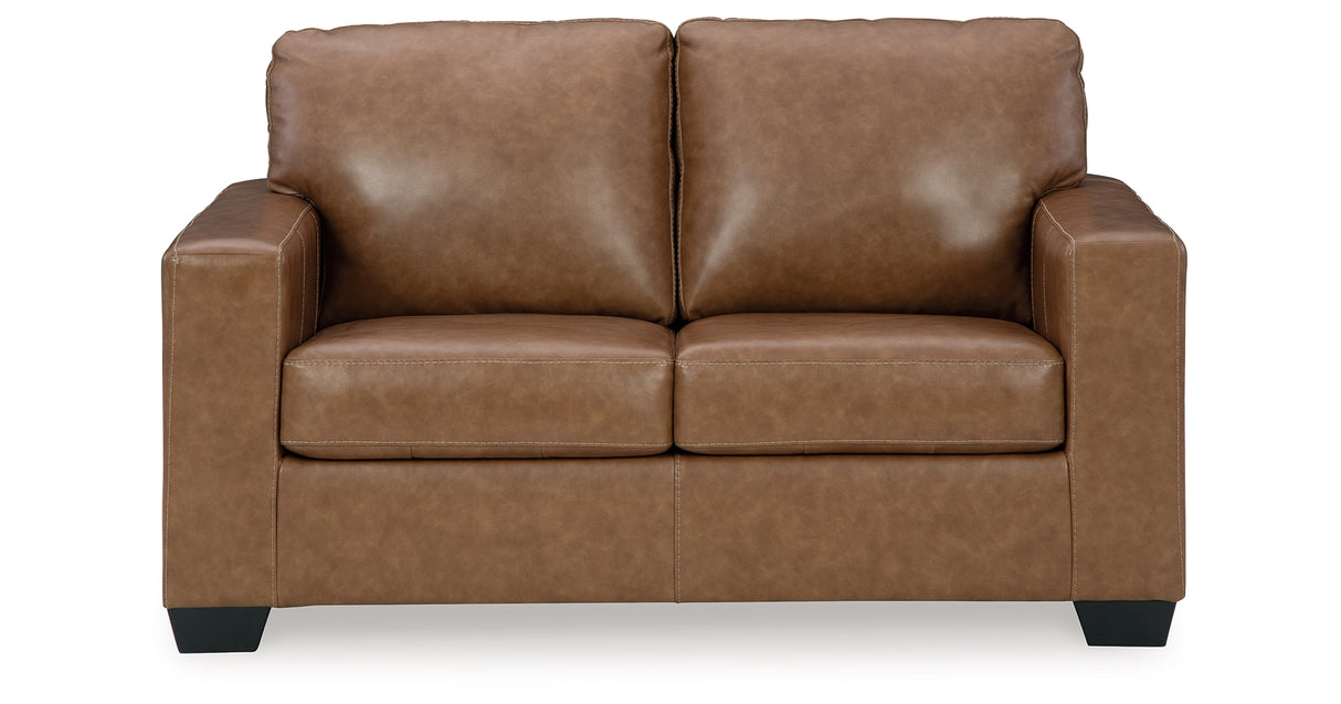Bolsena Sofa, Loveseat and Recliner in Caramel from Ashley Furniture - Luna Furniture