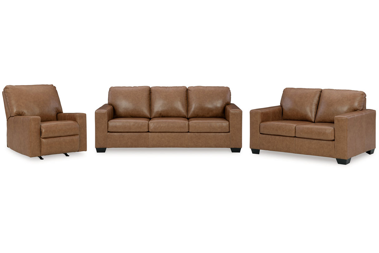 Bolsena Caramel Sofa, Loveseat and Recliner from Ashley - Luna Furniture