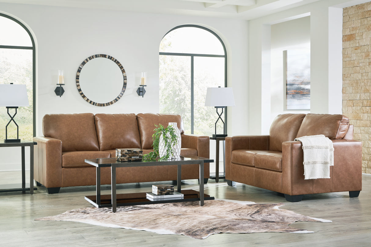 Bolsena Sofa and Loveseat in Caramel from Ashley - Luna Furniture