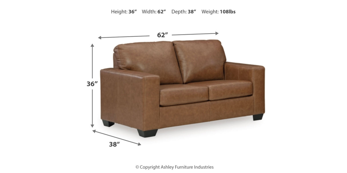 Bolsena Sofa, Loveseat and Recliner in Caramel from Ashley Furniture - Luna Furniture