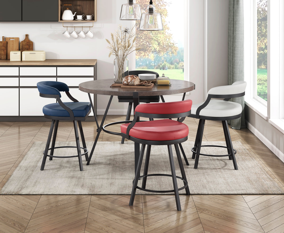 Crowley Red Swivel Pub Height Chair, Set of 2 from Homelegance - Luna Furniture