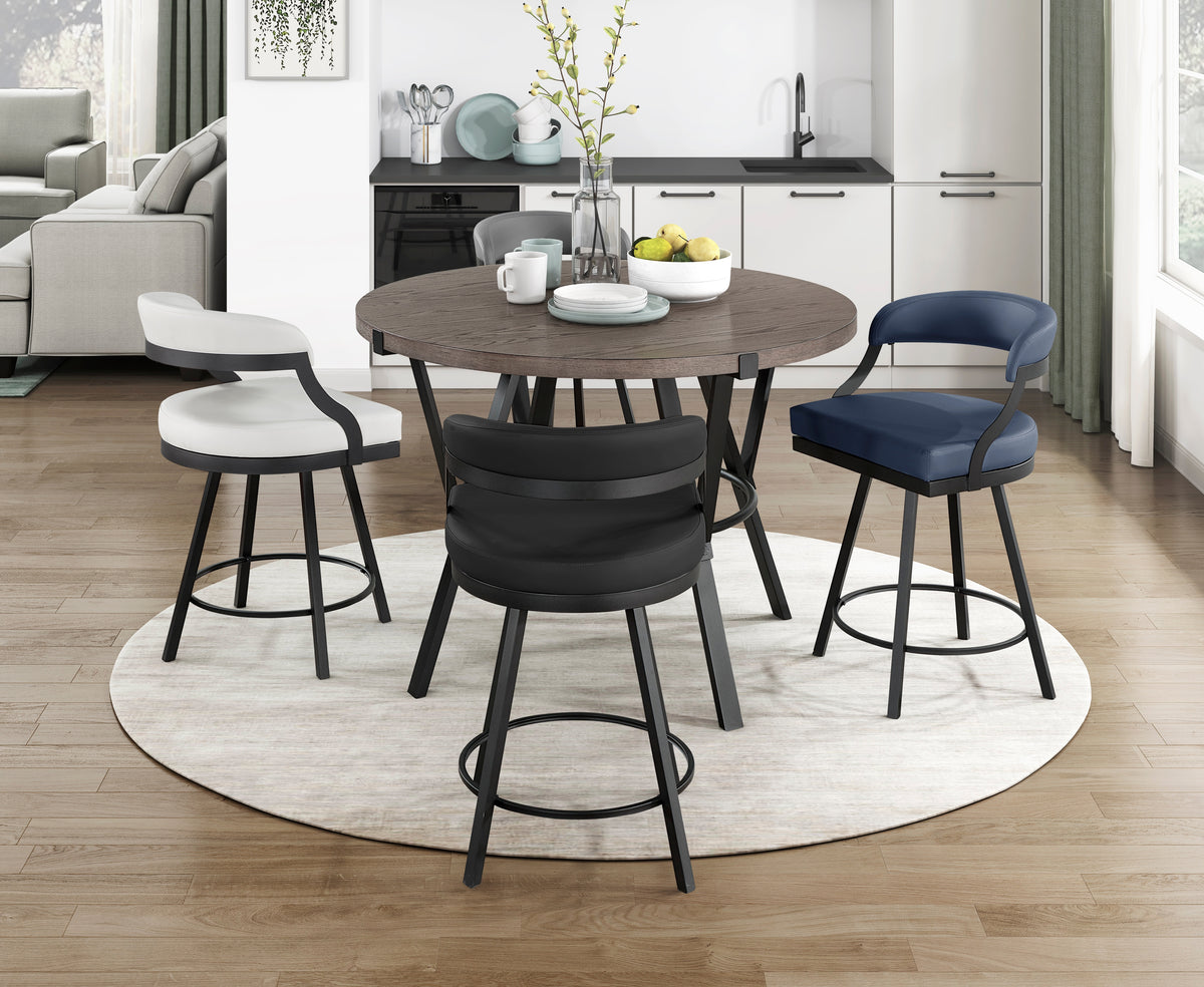 Crowley Red Swivel Pub Height Chair, Set of 2 from Homelegance - Luna Furniture
