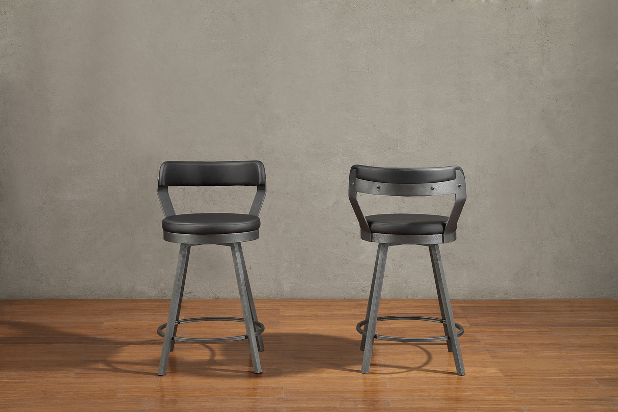 Appert Black/Dark Gray Swivel Pub Height Chair, Set of 2 from Homelegance - Luna Furniture