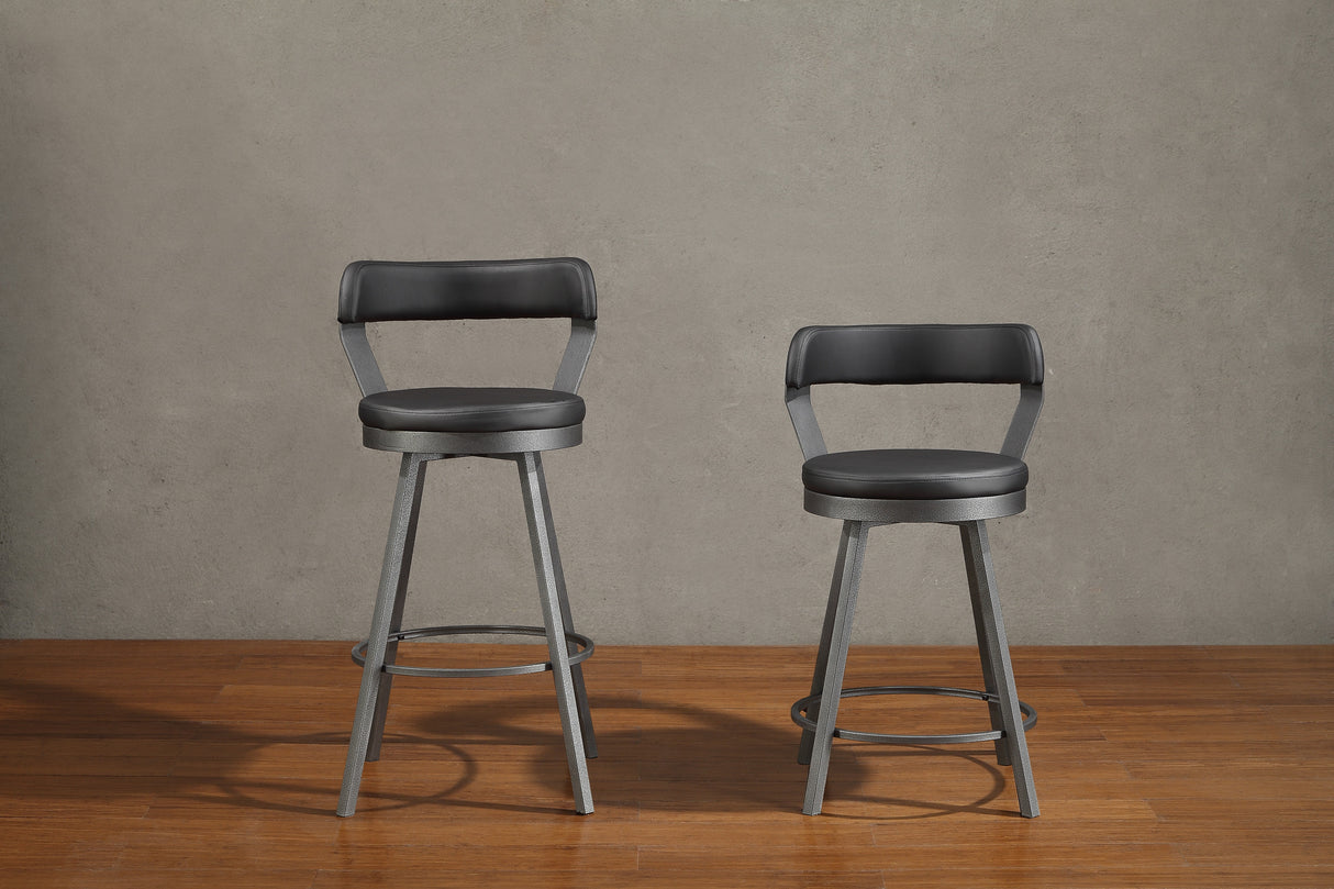 Appert Black/Dark Gray Swivel Pub Height Chair, Set of 2 from Homelegance - Luna Furniture