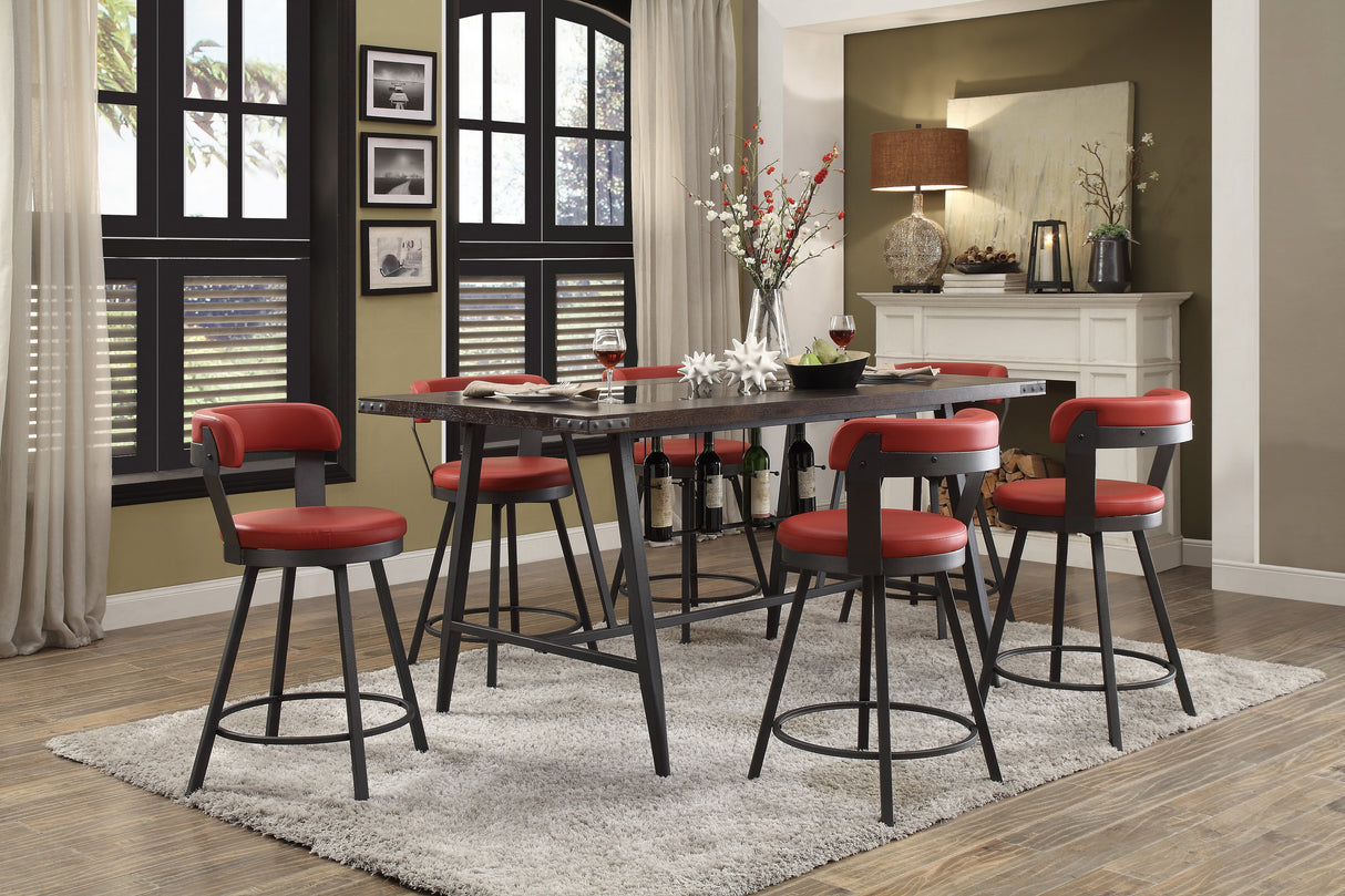 Appert White/Dark Gray Swivel Counter Height Chair, Set of 2 from Homelegance - Luna Furniture