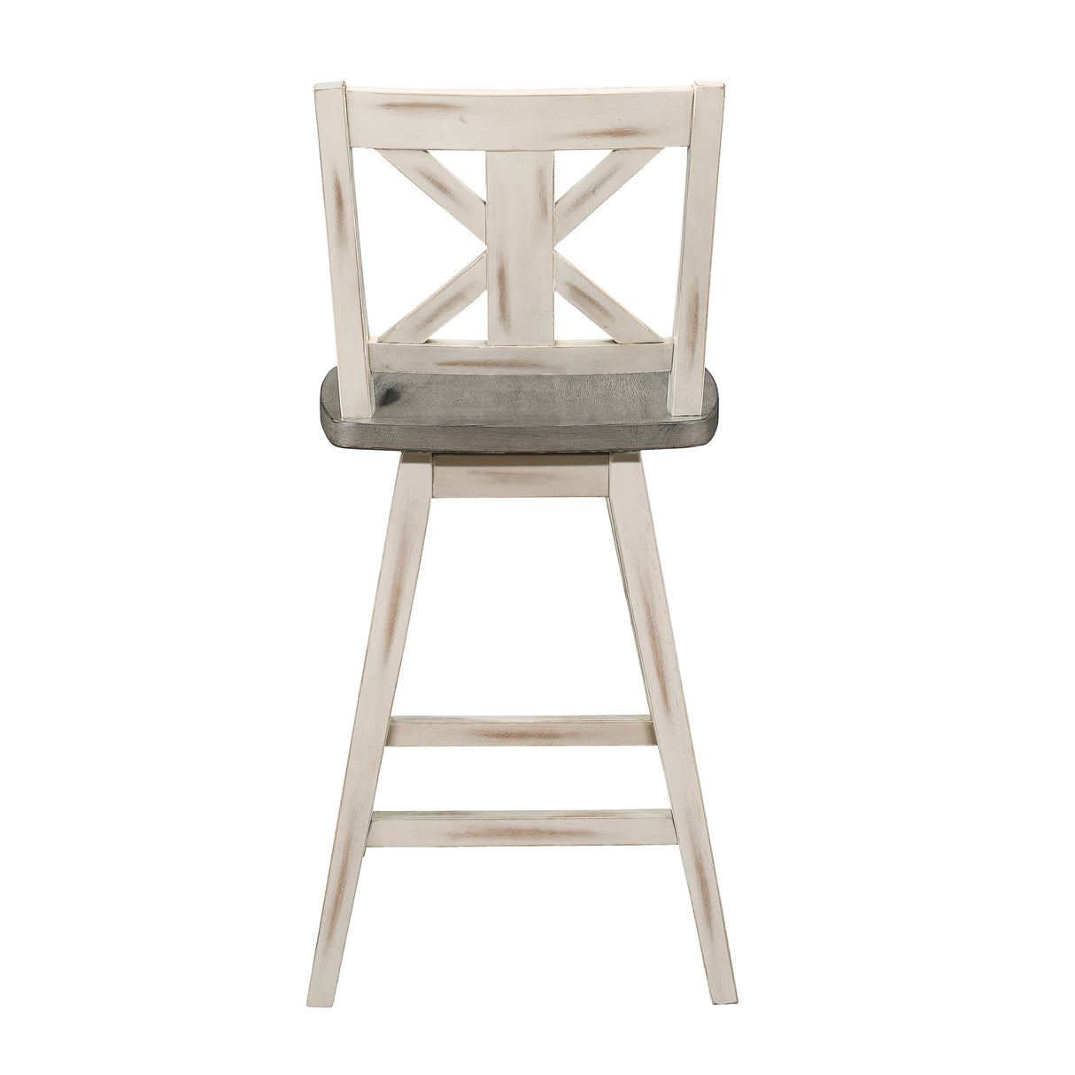 Amsonia Gray/White X-Back Swivel Counter Height Chair, Set of 2 from Homelegance - Luna Furniture