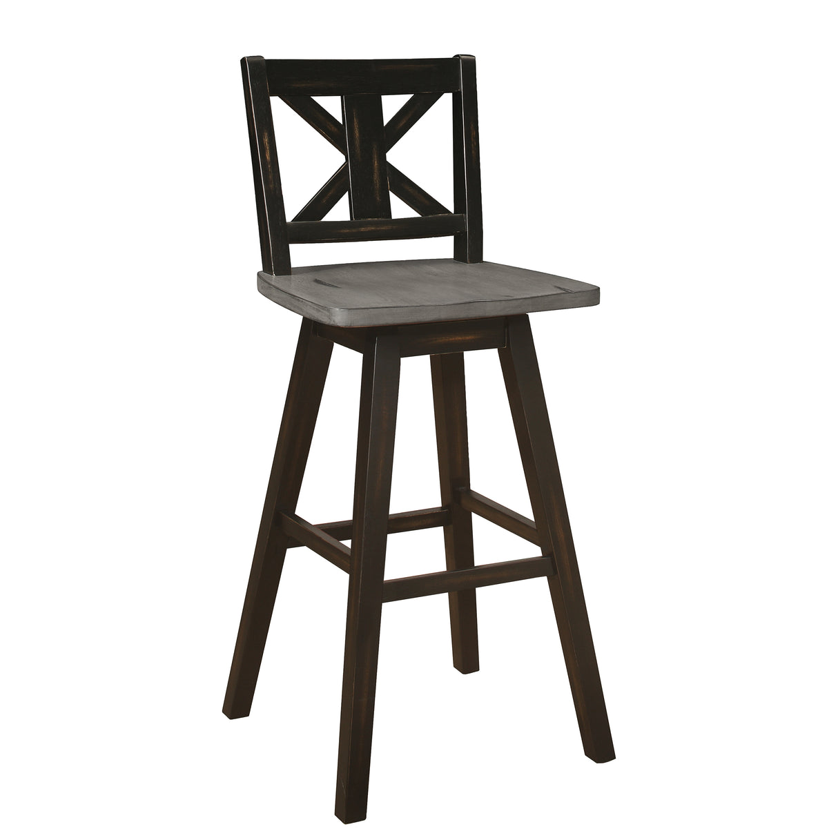 Amsonia Gray/White Slat Back Swivel Counter Height Chairs, Set of 2 from Homelegance - Luna Furniture