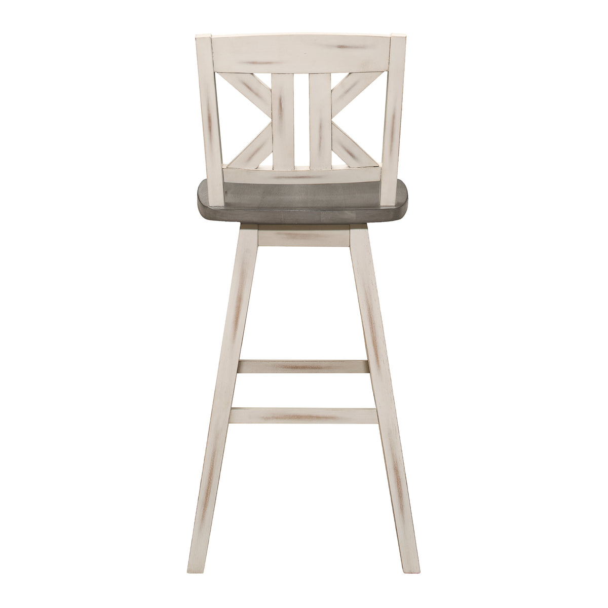 Amsonia Gray/White Divided X-Back Swivel Pub Height Chairs, Set of 2 from Homelegance - Luna Furniture