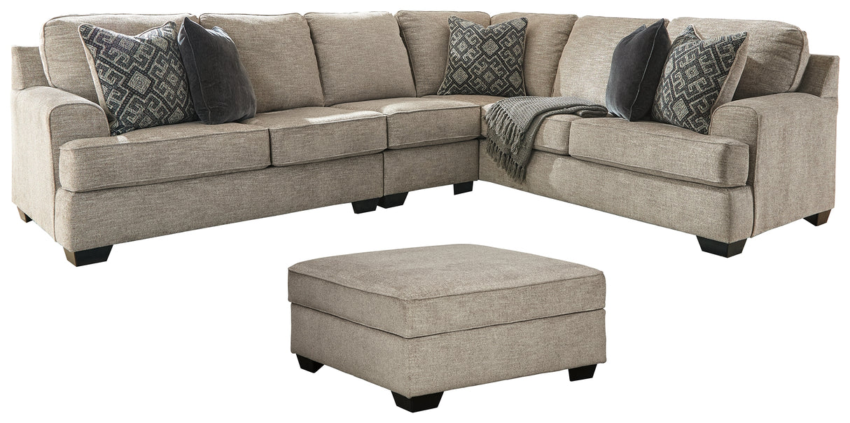 Bovarian Stone 3-Piece Sectional with Ottoman from Ashley - Luna Furniture