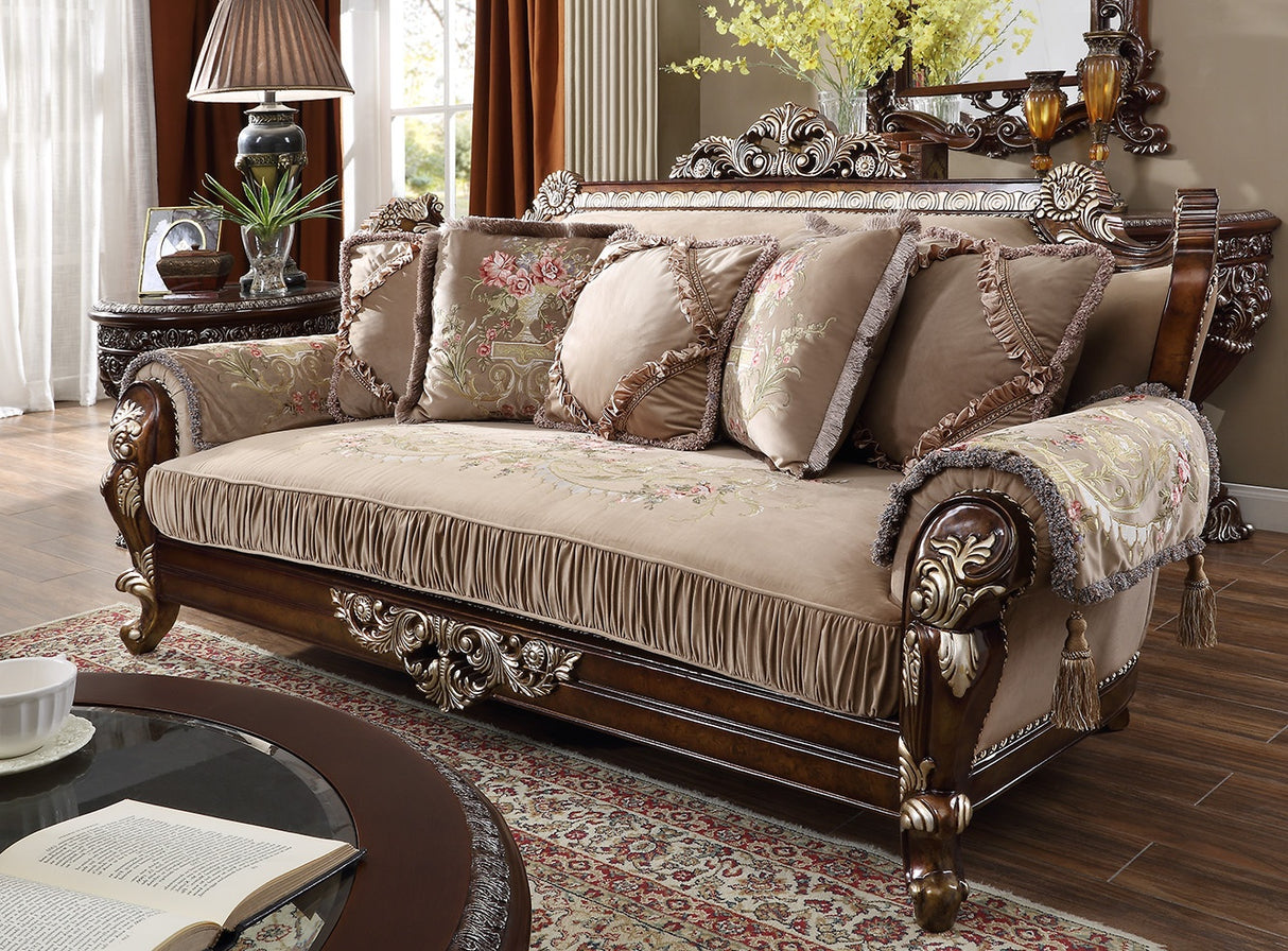 HD-562 Custom Burl/Antique Silver Sofa from Homey Design - Luna Furniture