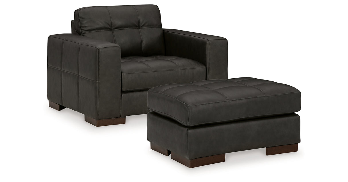 Luigi Thunder Oversized Chair and Ottoman from Ashley Furniture - Luna Furniture