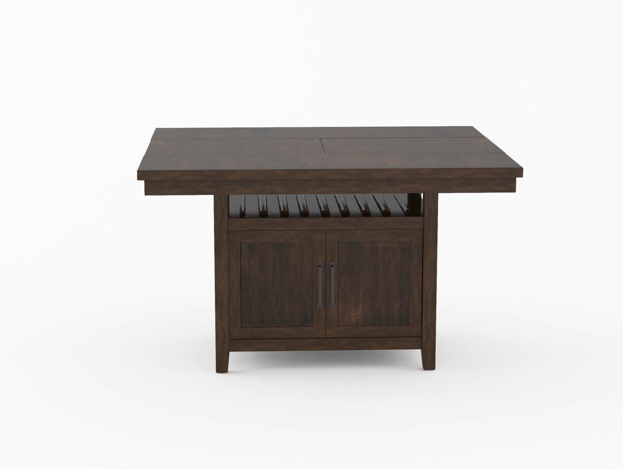 Oxton Dark Cherry Counter Height Table with Storage Base from Homelegance - Luna Furniture