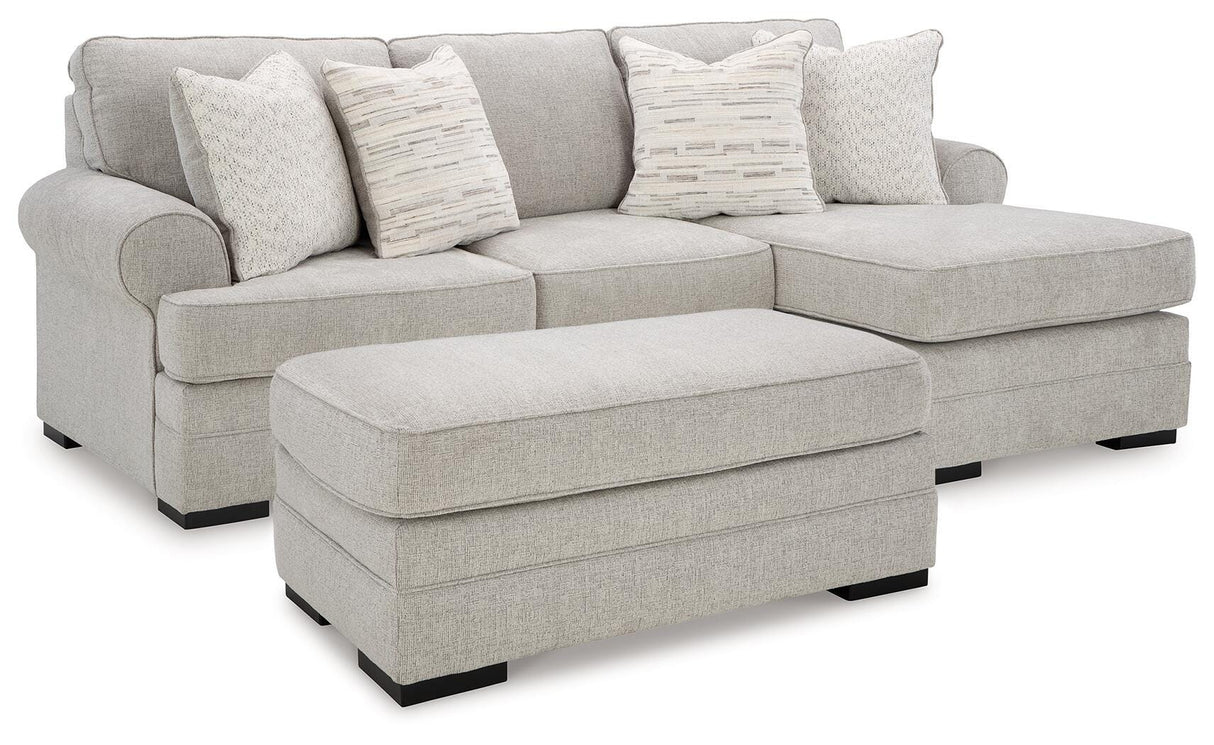 Eastonbridge Shadow Sofa Chaise and Ottoman