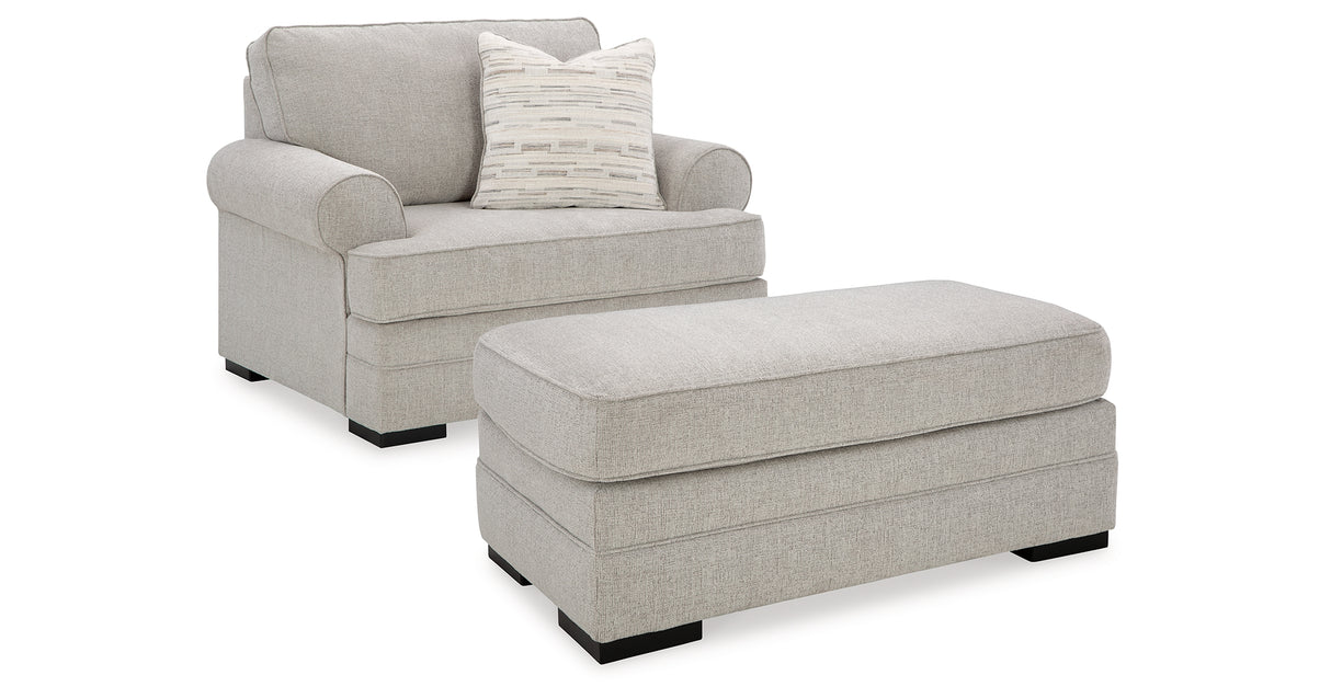 Eastonbridge Chair and Ottoman in Shadow from Ashley Furniture - Luna Furniture