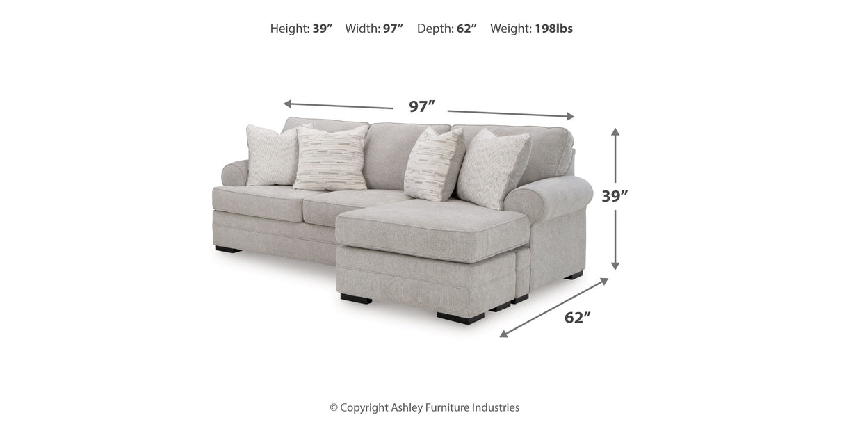 Eastonbridge Sofa Chaise, Chair, and Ottoman in Shadow from Ashley Furniture - Luna Furniture