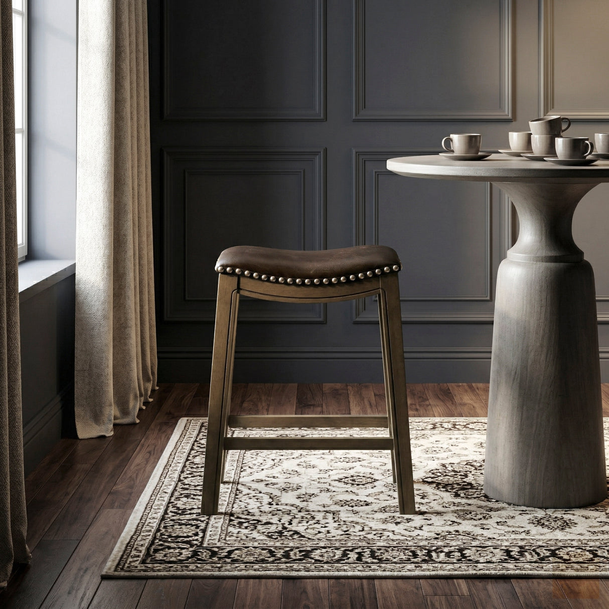 Ordway Brown/Brown Counter Height Stool, Brown from Homelegance - Luna Furniture