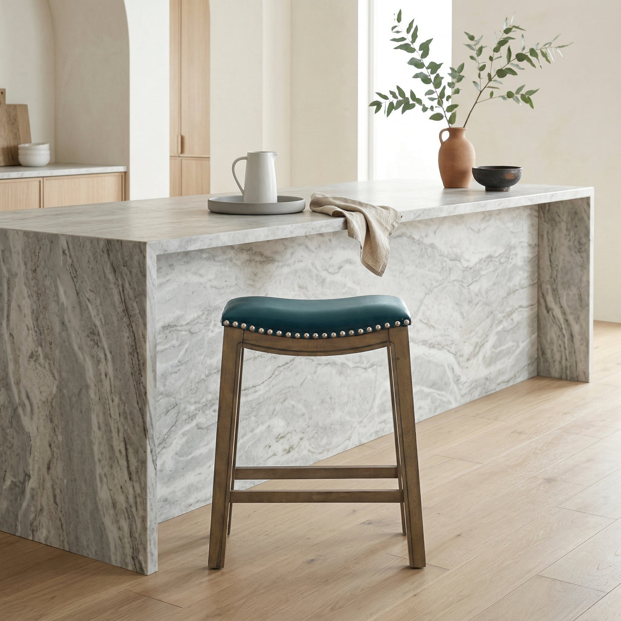 Ordway Gray/Brown Pub Height Stool, Gray