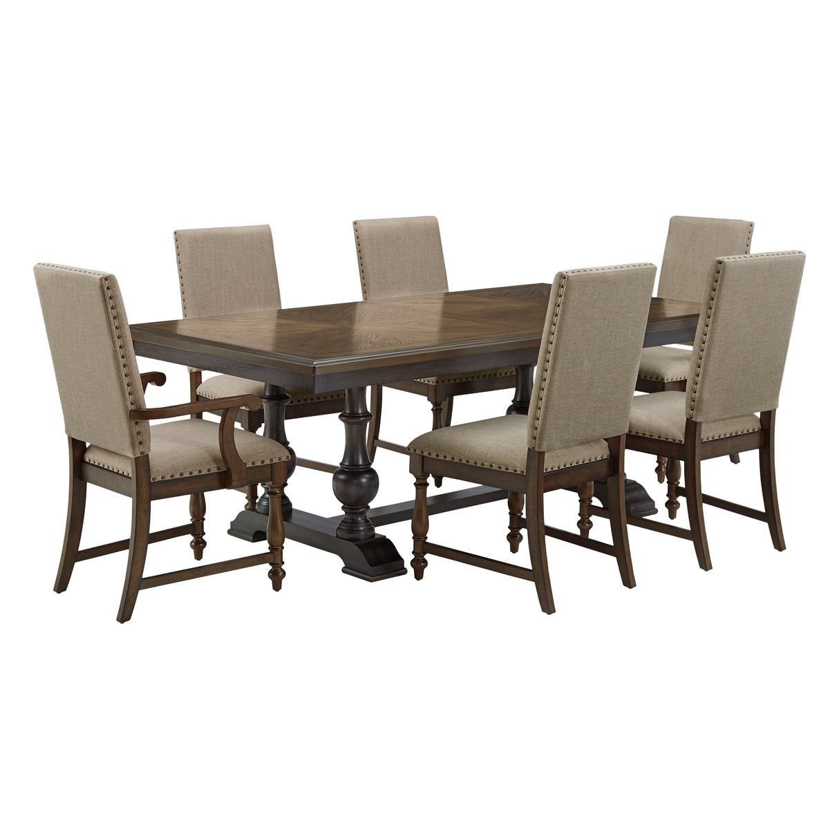 Stonington Brown 7-Piece Dining Set from Homelegance - Luna Furniture